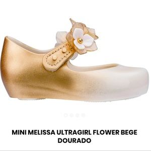 Mini Melissa Ultra Girl Flower Bege Dourado